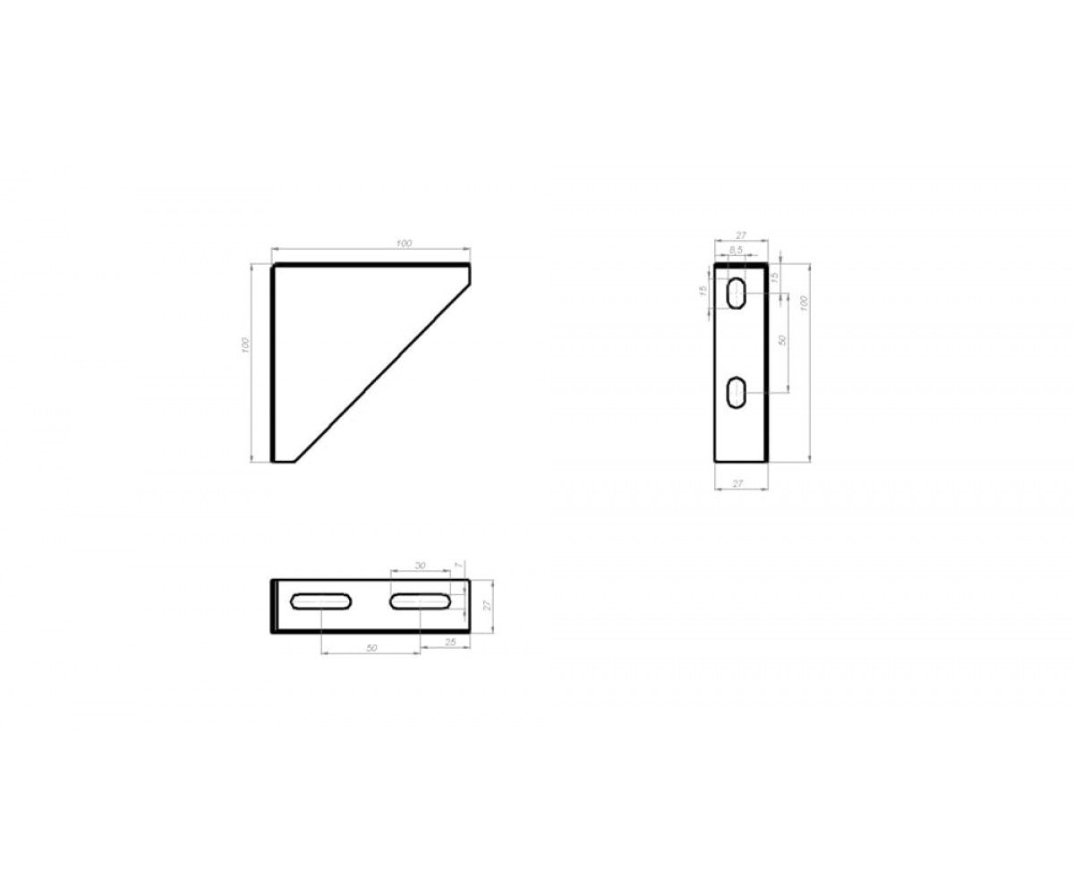 Кронштейн подвеса настенный нержавеющая сталь 100мм S=2,0мм КПНЛн(сн)-100 AISI 304