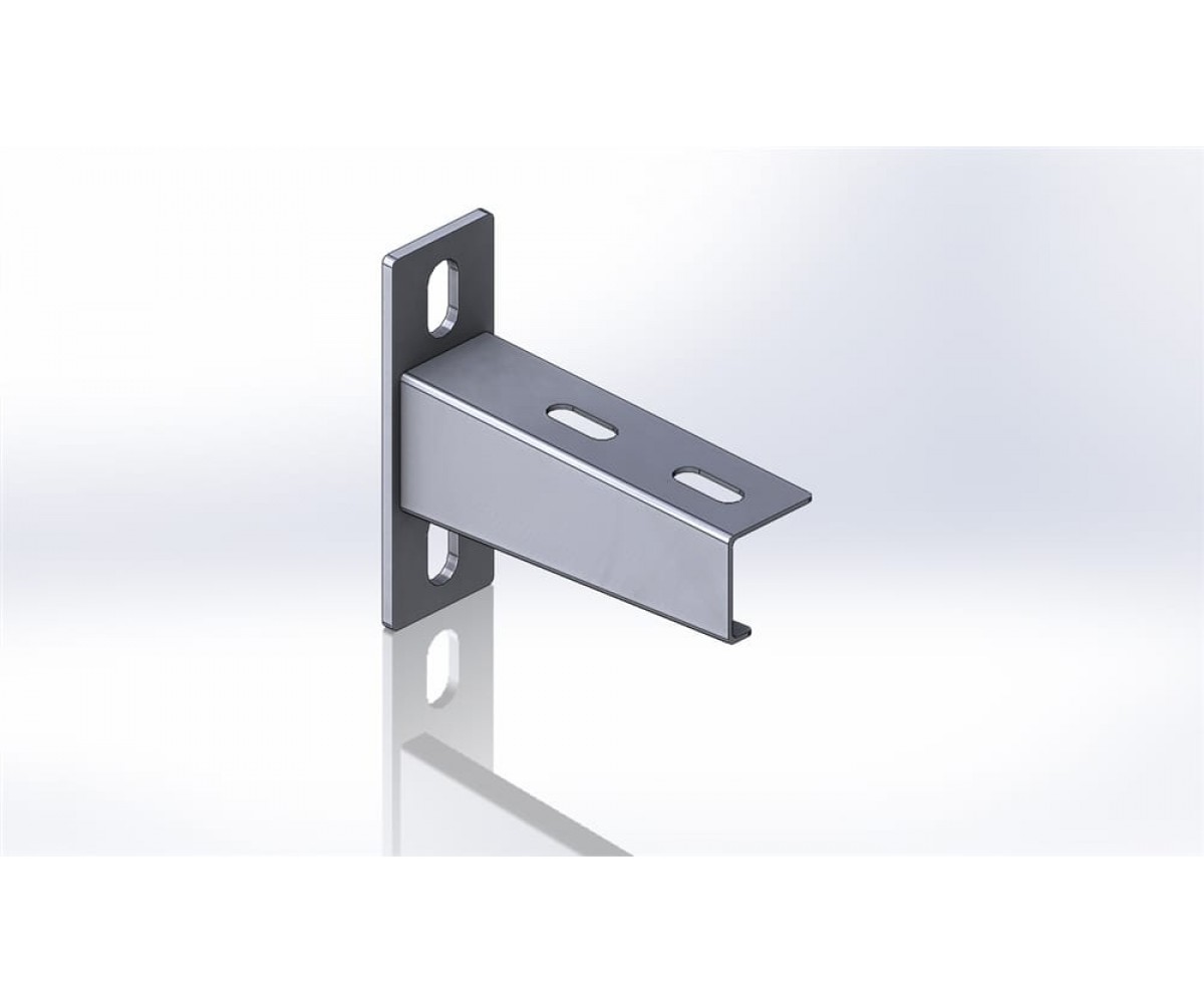 Настенный кронштейн усиленный средней нагрузки 130мм S=2,0мм основание (120х40х4,0) холоднокатаный НКУхк(сн)-100