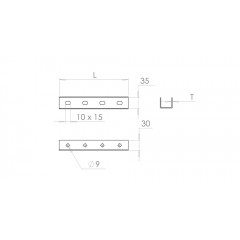 Стойка потолочная (35х30х2,0) 250мм СПТ(сн)-250 оцинкованная