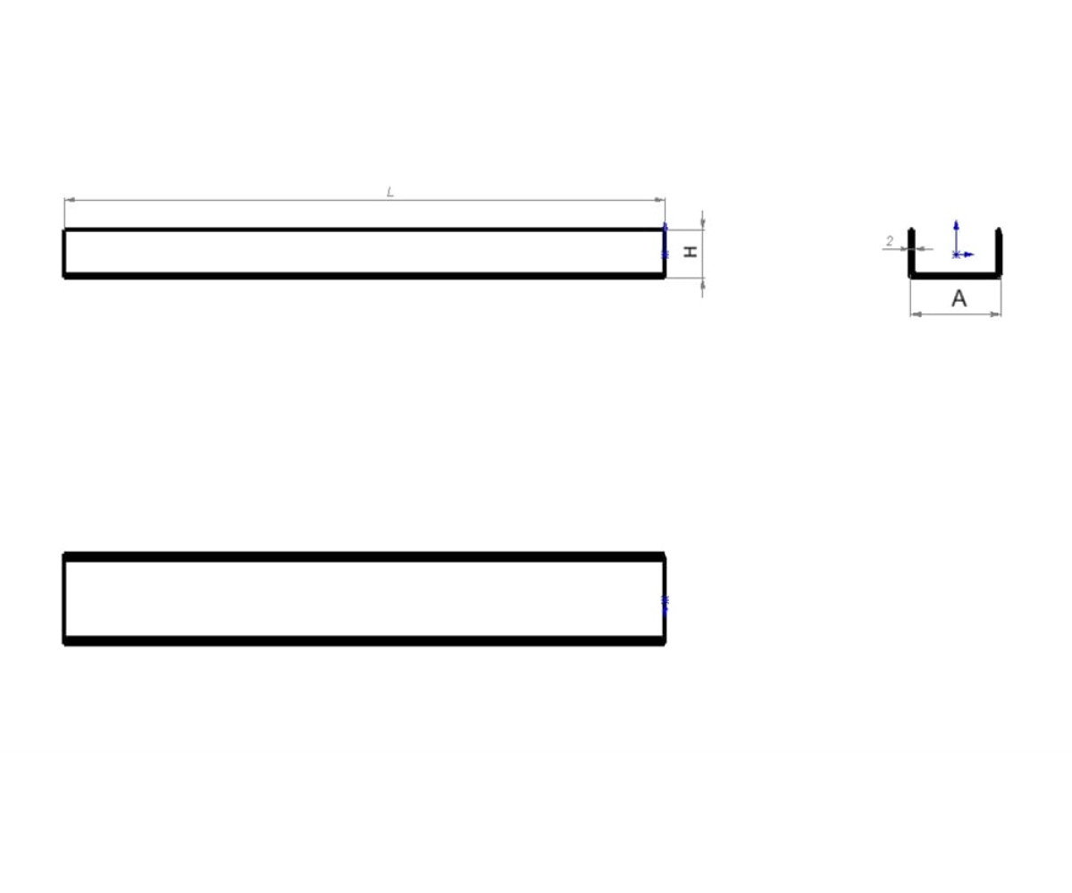 Швеллер без перфорации ПШВ0-50х40-2,0-3000
