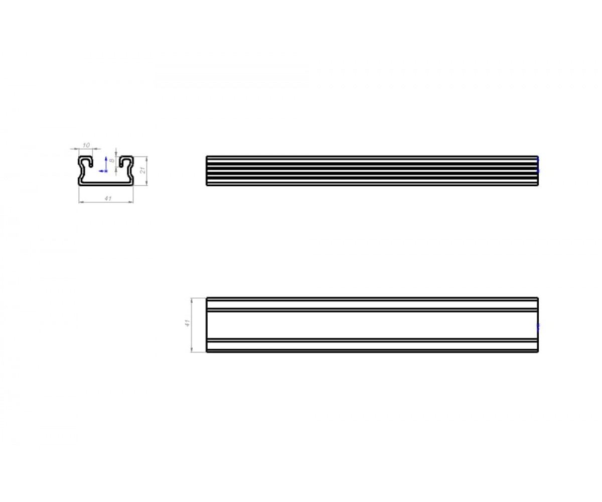 Страт-профиль (траверса) с зубчатой накаткой оцинкованный неперфорированный СП0-41х21-1,5-1200