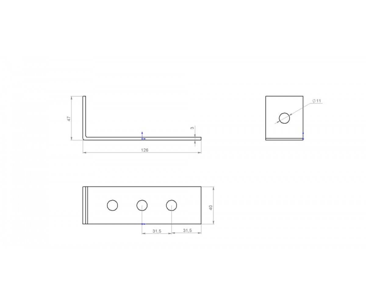 Пластина монтажная L-образная 1+3 отверствия ПМ MSA606
