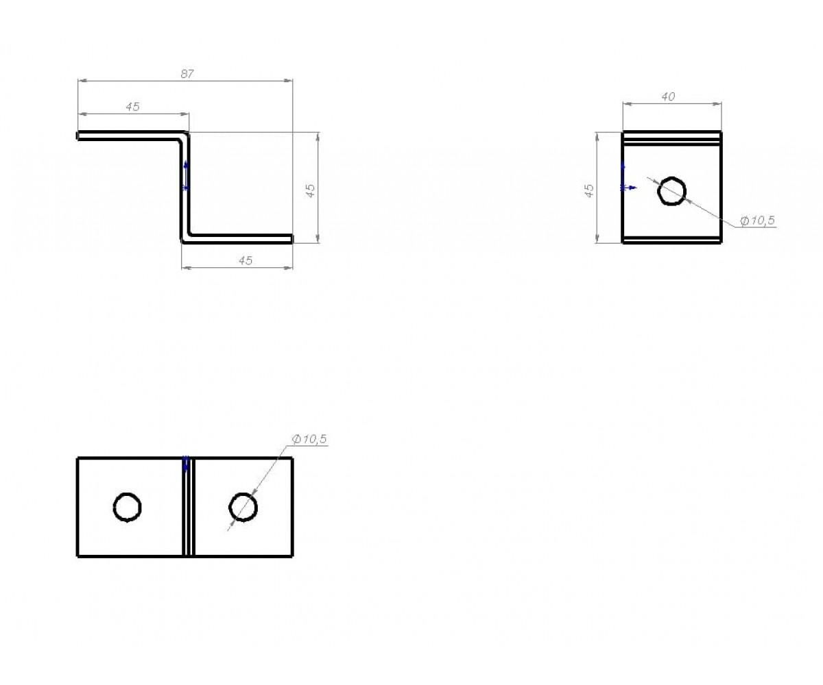 Пластина Z-образная 3 отверстия ПМ MSZ 701