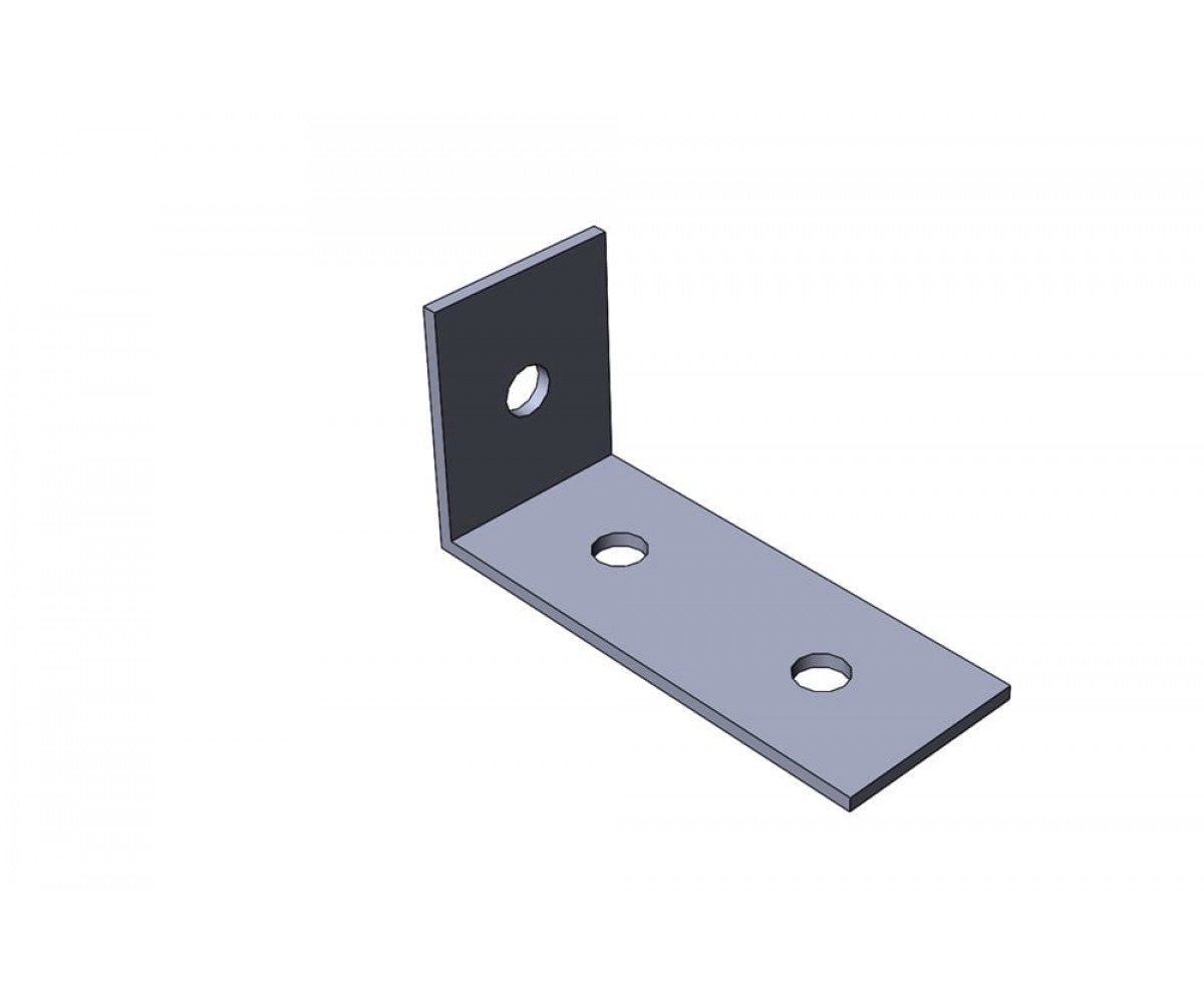 Пластина монтажная L-образная 1+2 отверствия горячеоцинкованная ПМгц MSA604-4,0мм