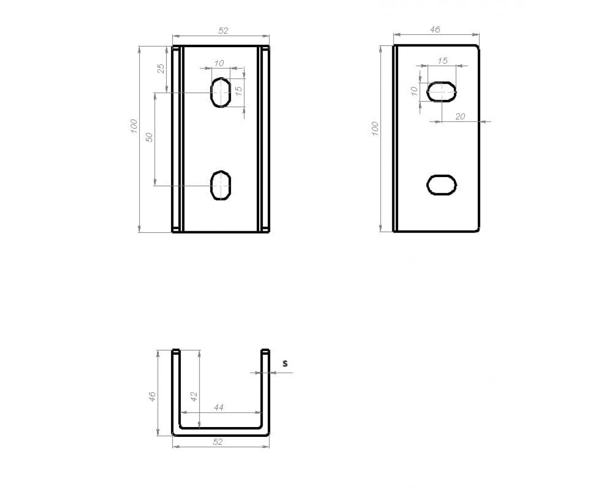КПСПхк-100 (50х45х4,0мм) крепление приварное для страт-профиль холоднокатанное