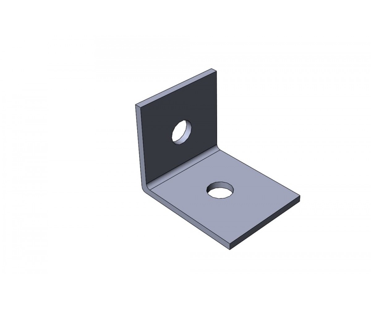 Пластина монтажная L-образная 1+1 отверствия горячее цинкование ПМгц MSA601 (46х46-6,0мм)