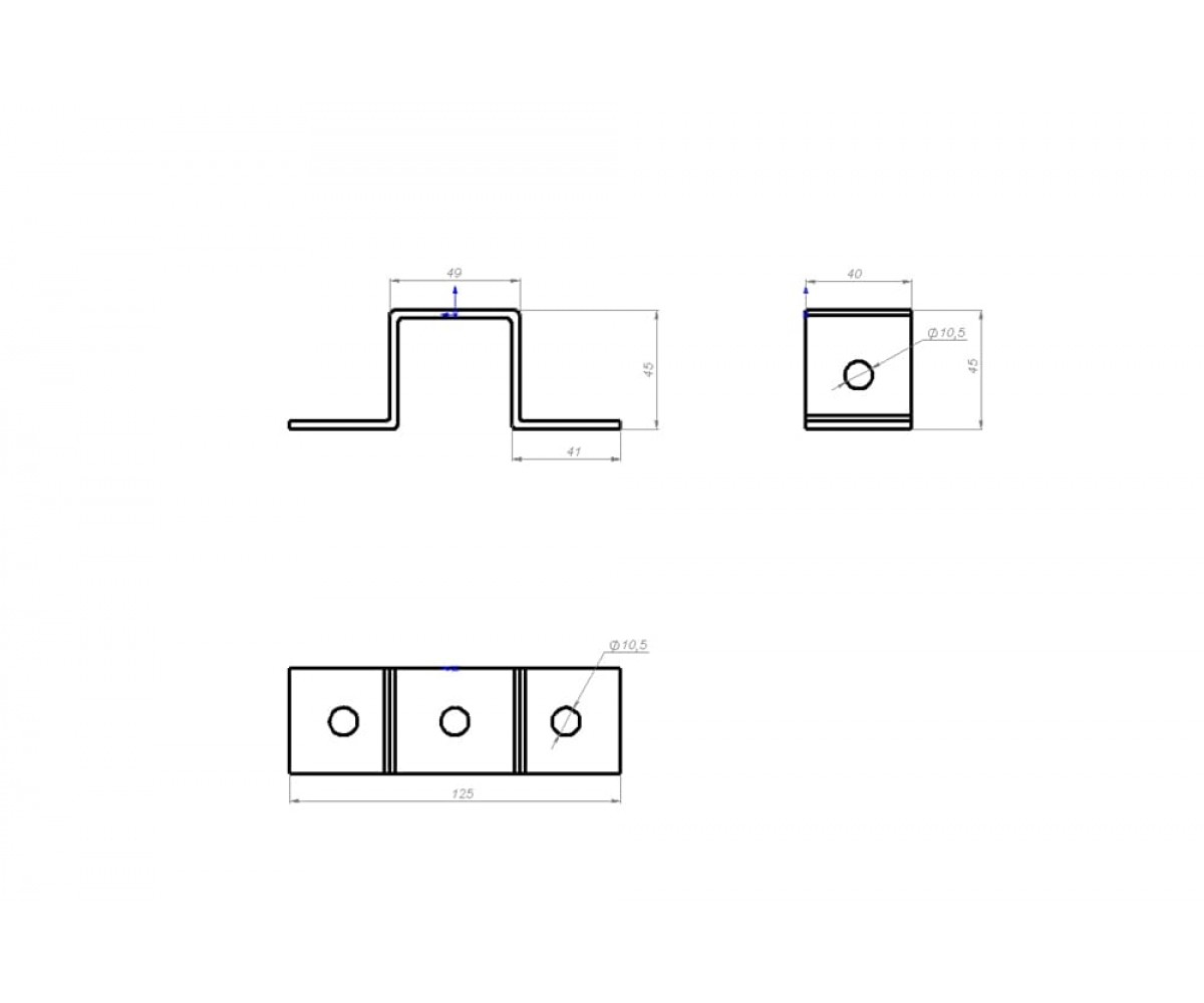 Пластина монтажная горячеоцинкованная для профиля 41х41 ПМгц MSU801 ЛИДЕР