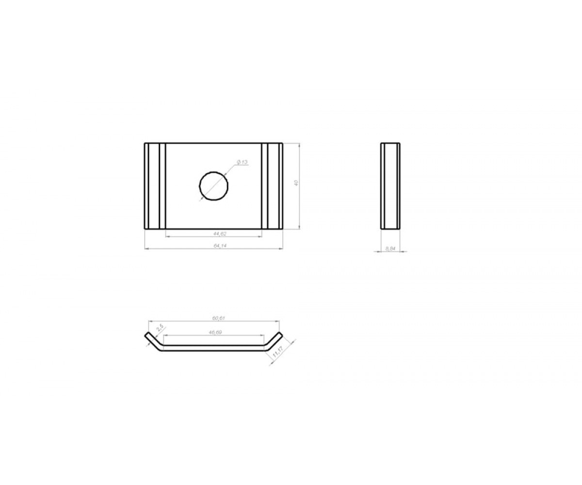 Пластина монтажная с одним отверстием холоднокатанная (2,5мм) ПМхк П1