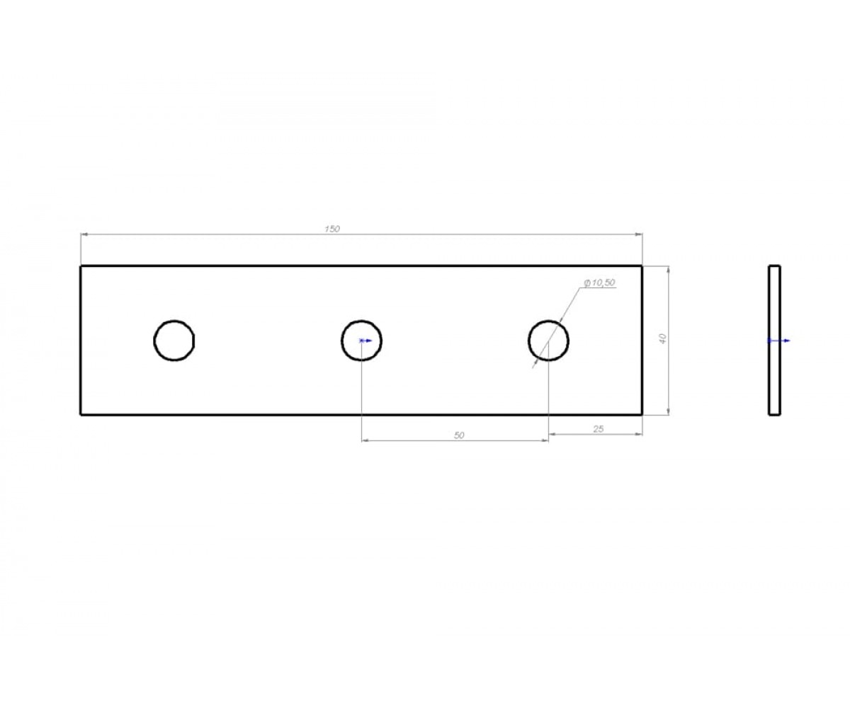 Пластина монтажная  3 отверстия ПМхк MSF503(4,0мм)
