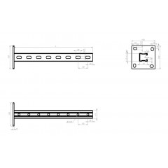 Консоль вертикальная усиленная "Strut" (41х41х1,5) основание (120х120х6) 1700мм КВУС1(мн)-1700