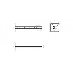 Консоль вертикальная двойная "Strut" (41х21х1,5) основание (120х120х6) 100мм электрохимическое цинкование КВС2эц(мн)-100