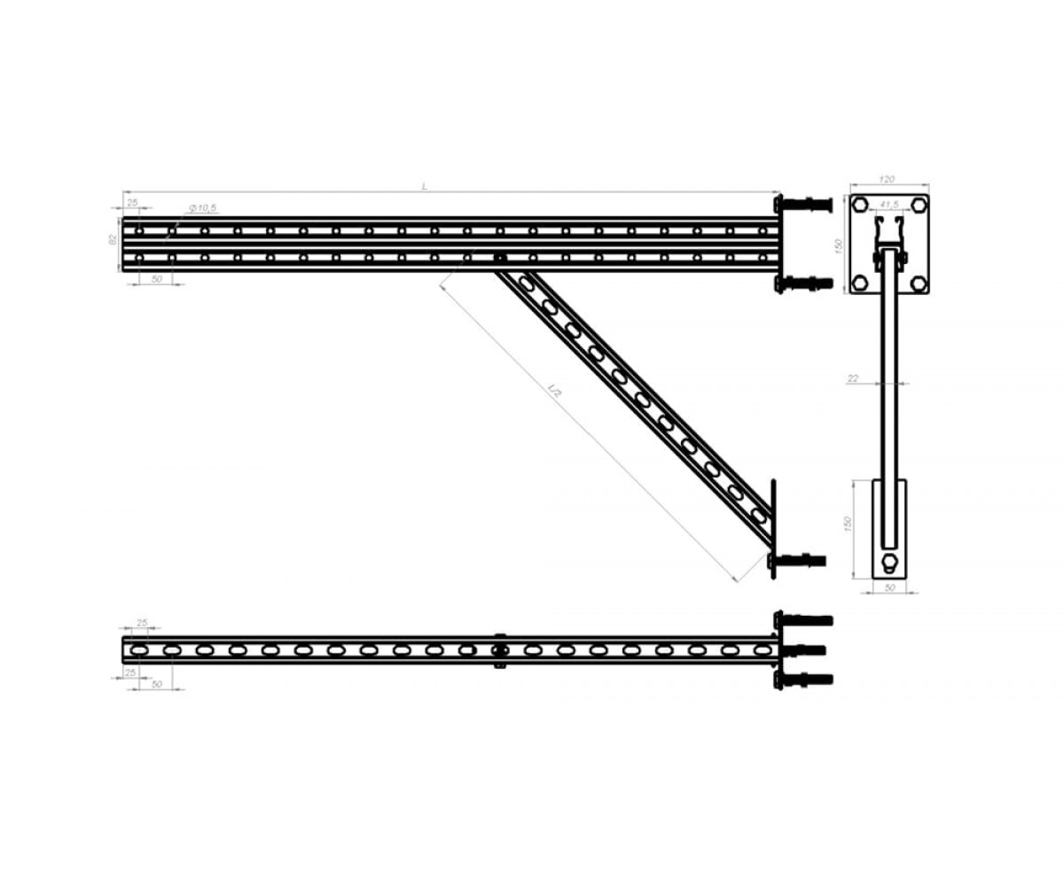 Консоль для тяжелых нагрузок "Strut" 1500мм КТН 1500