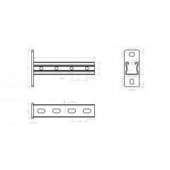 Настенный кронштейн усиленный "Strut" (41х41х1,5) основание (120х50х6) 550мм НКУС1(мн)-550