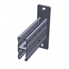 Настенный кронштейн усиленный двойной "Strut" (41х104х2,5)  основание (220х60х8) 300мм НКУС104(вн)-300