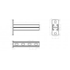 Настенный кронштейн двойной "Strut" (41х21х2,0) основание (120х50х6) 200мм электрохимическое цинкования НКС2эц(сн)-200